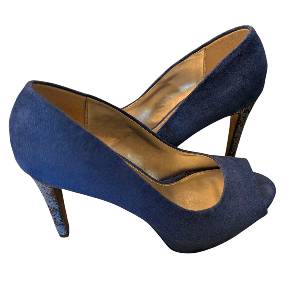 Limelight Elegant Blue Peep-Toe Heels